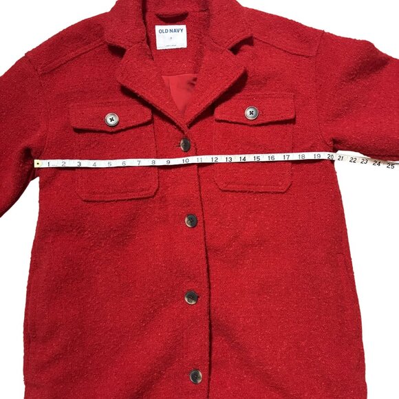 Old Navy Womens Red Wool-Blend Button-Up Shacket Size S Outdoor wear - Picture 7 of 9